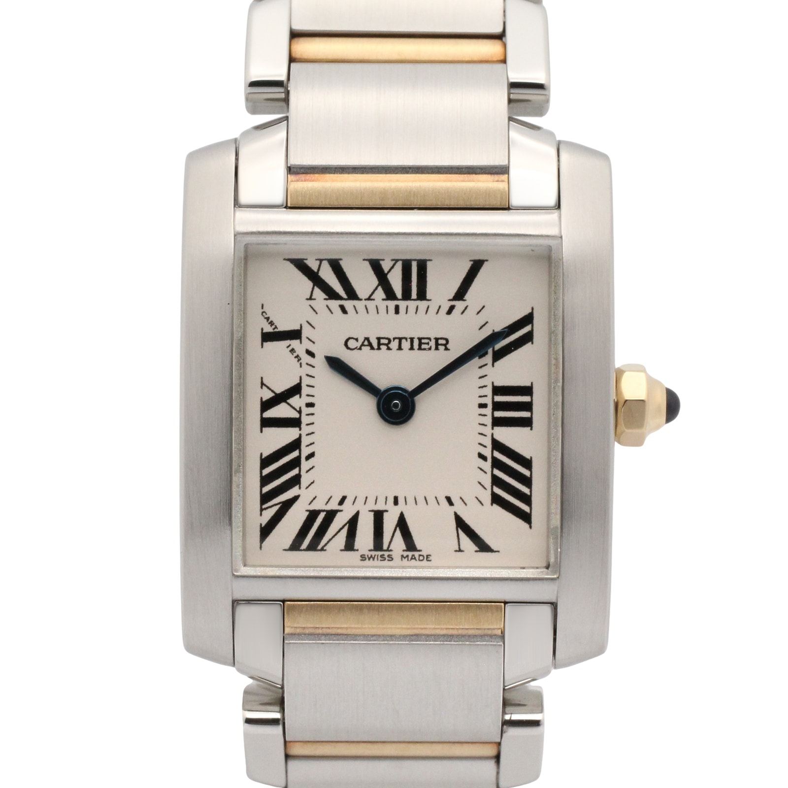 カルティエ CARTIER タンクフランセーズ SM 腕時計 時計 K18(イエローゴールド) ステンレススチール レディース アイボリー系 W51007Q4 【中古】