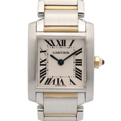 カルティエ CARTIER タンクフランセーズ SM 腕時計 時計 K18(イエローゴールド) ステンレススチール レディース アイボリー系 W51007Q4 【中古】