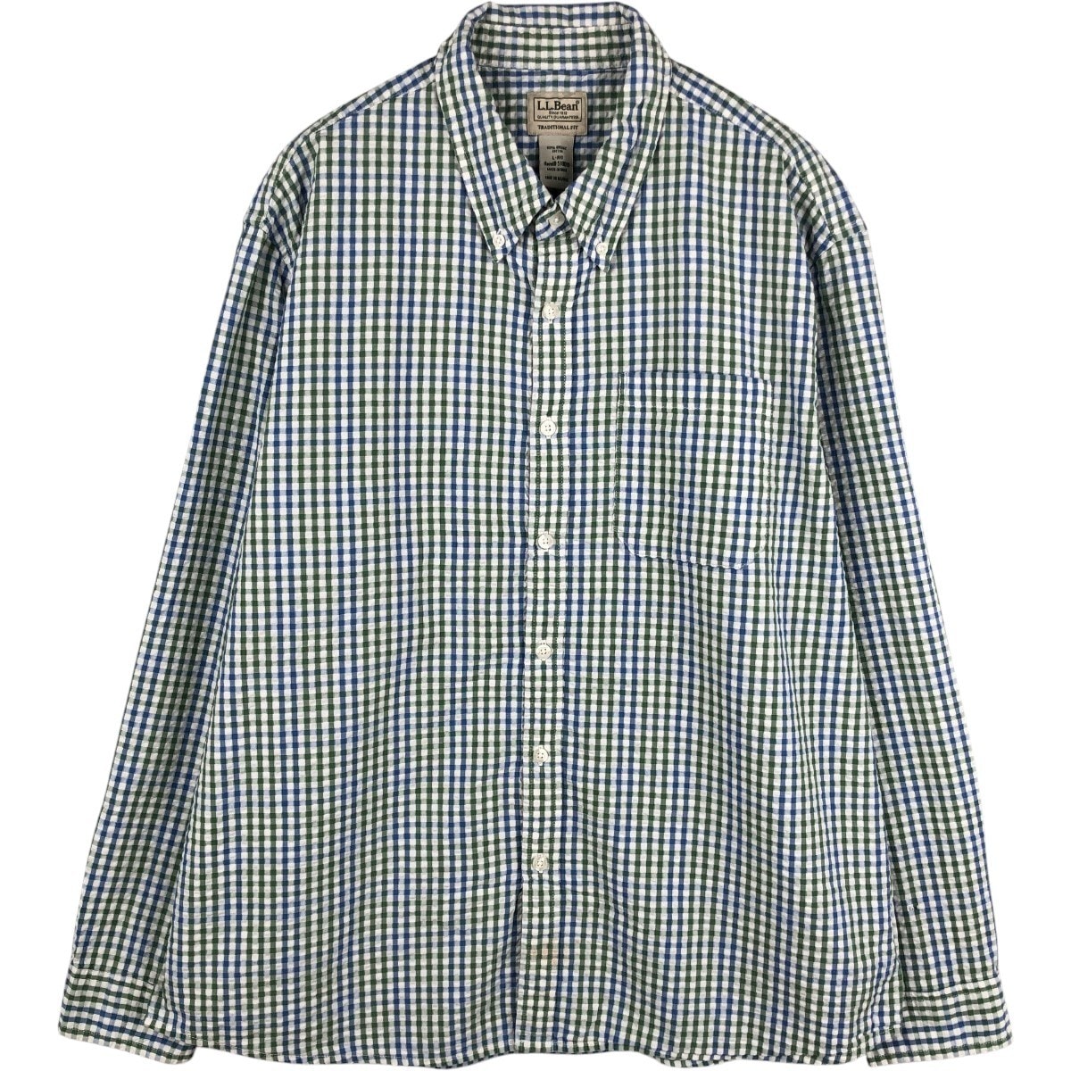 古着 エルエルビーン L.L.Bean TRADITIONAL FIT 長袖 ボタンダウンシャツ メンズL相当/eaa677034