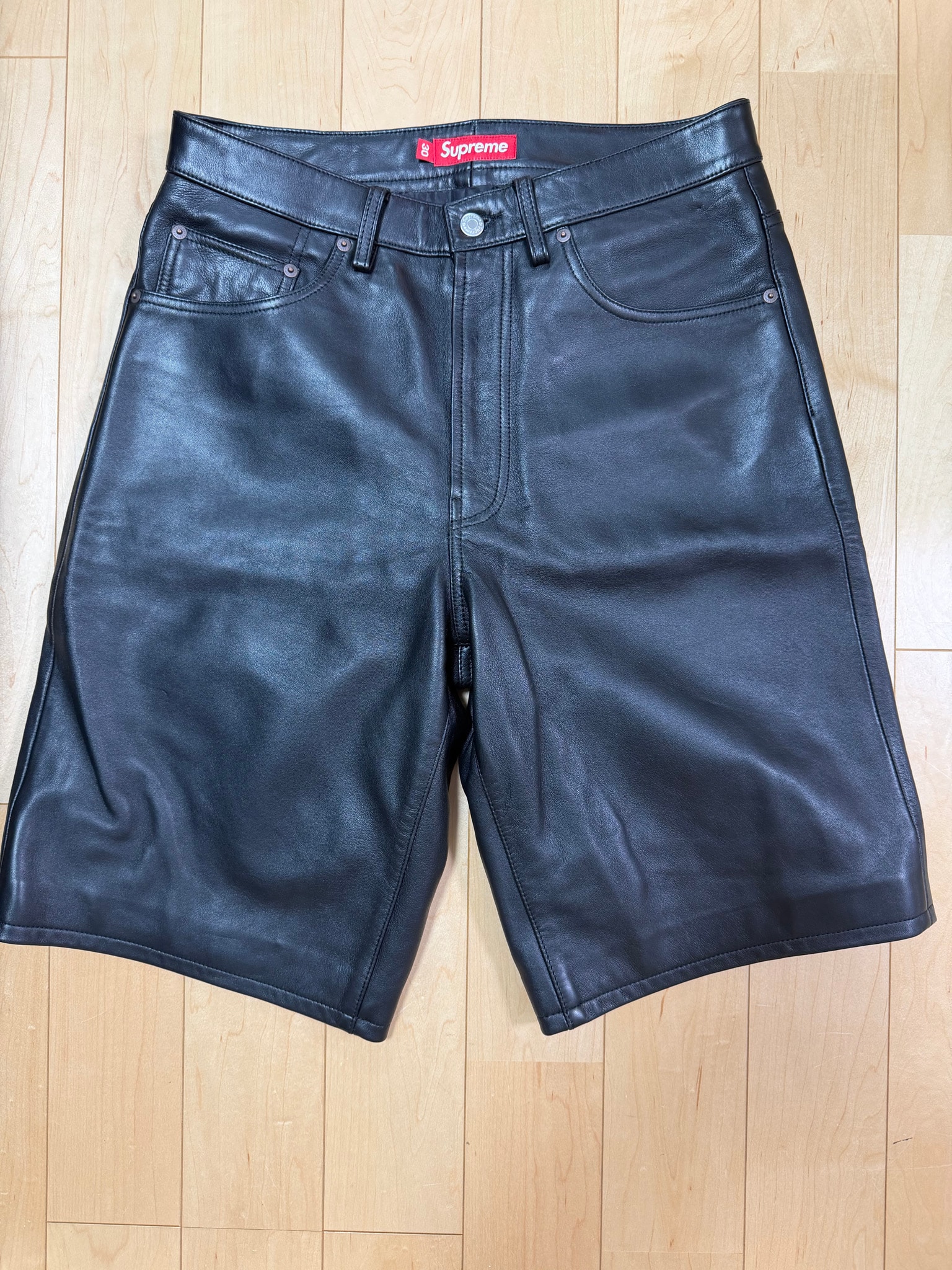 Supreme Baggy Leather Short "Black" (25SS)