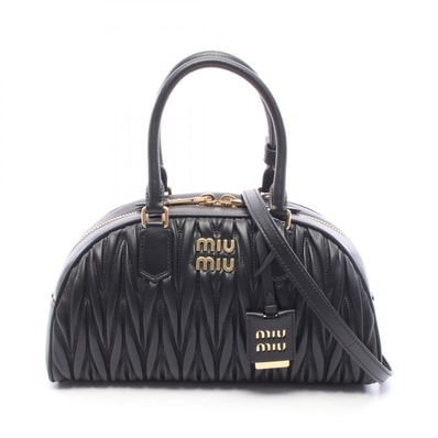 ミュウ ミュウ Miu Miu アルカディ 2WAY ハンドバッグ バッグ レザー レディース ブラック系 5BB197AN88F0002 【新品】
