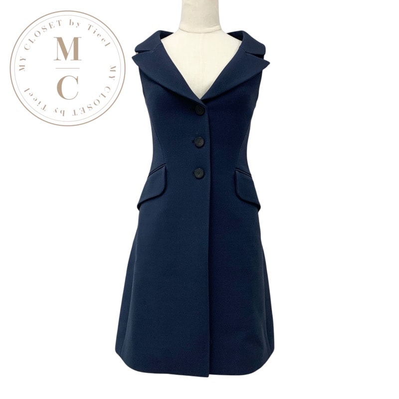 クリスチャンディオール CHRISTIAN DIOR トップス ネイビー ロングベスト ジレ