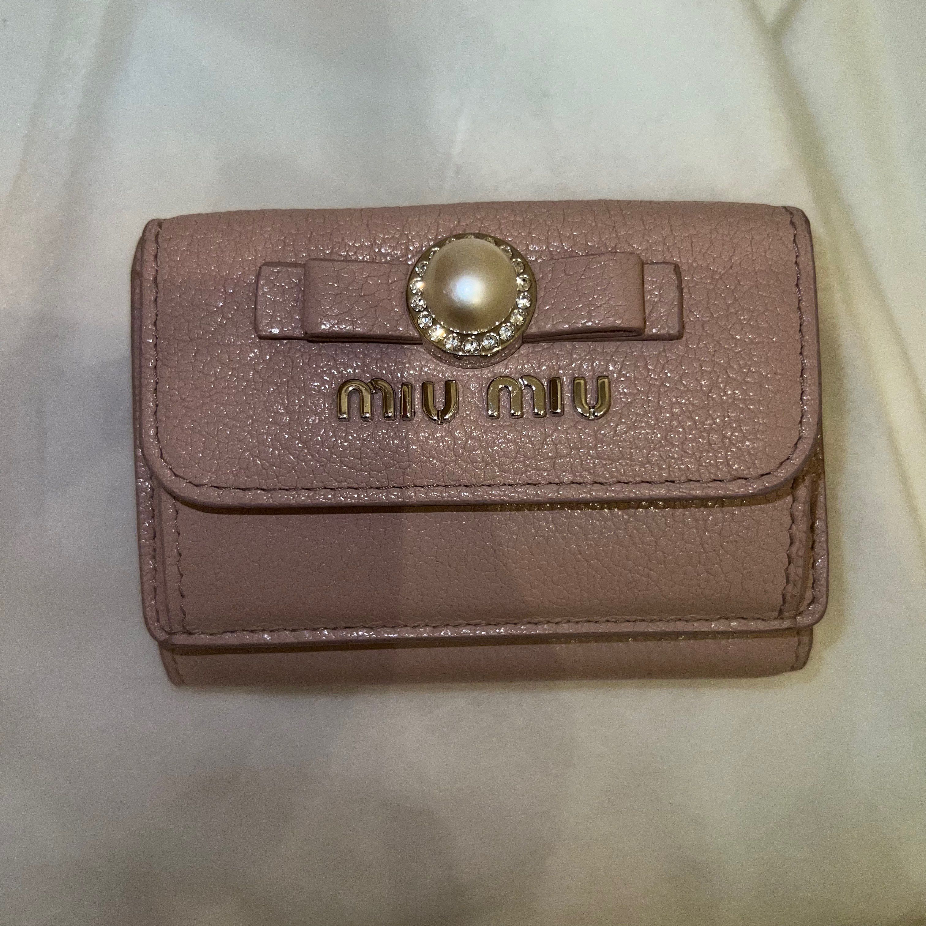 MIU MIU Madras Leather Wallet "Opal"