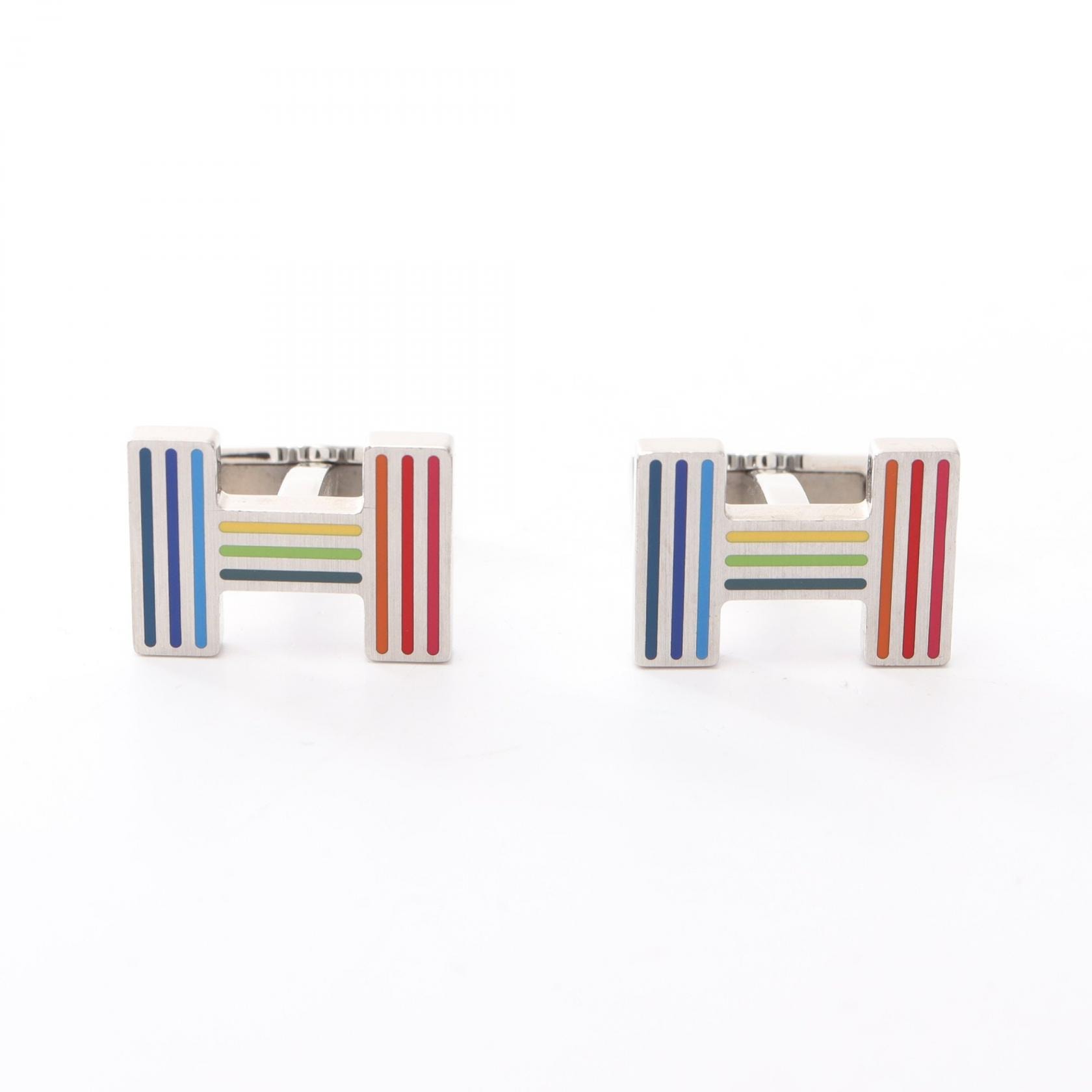エルメス HERMES カフリンクス クイズレインボー カフス アクセサリー メタル メンズ シルバー系 / マルチカラー 【中古】