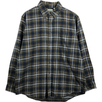 古着 エルエルビーン L.L.Bean 長袖 ボタンダウン フランネルシャツ USA製 メンズL相当/eaa666144