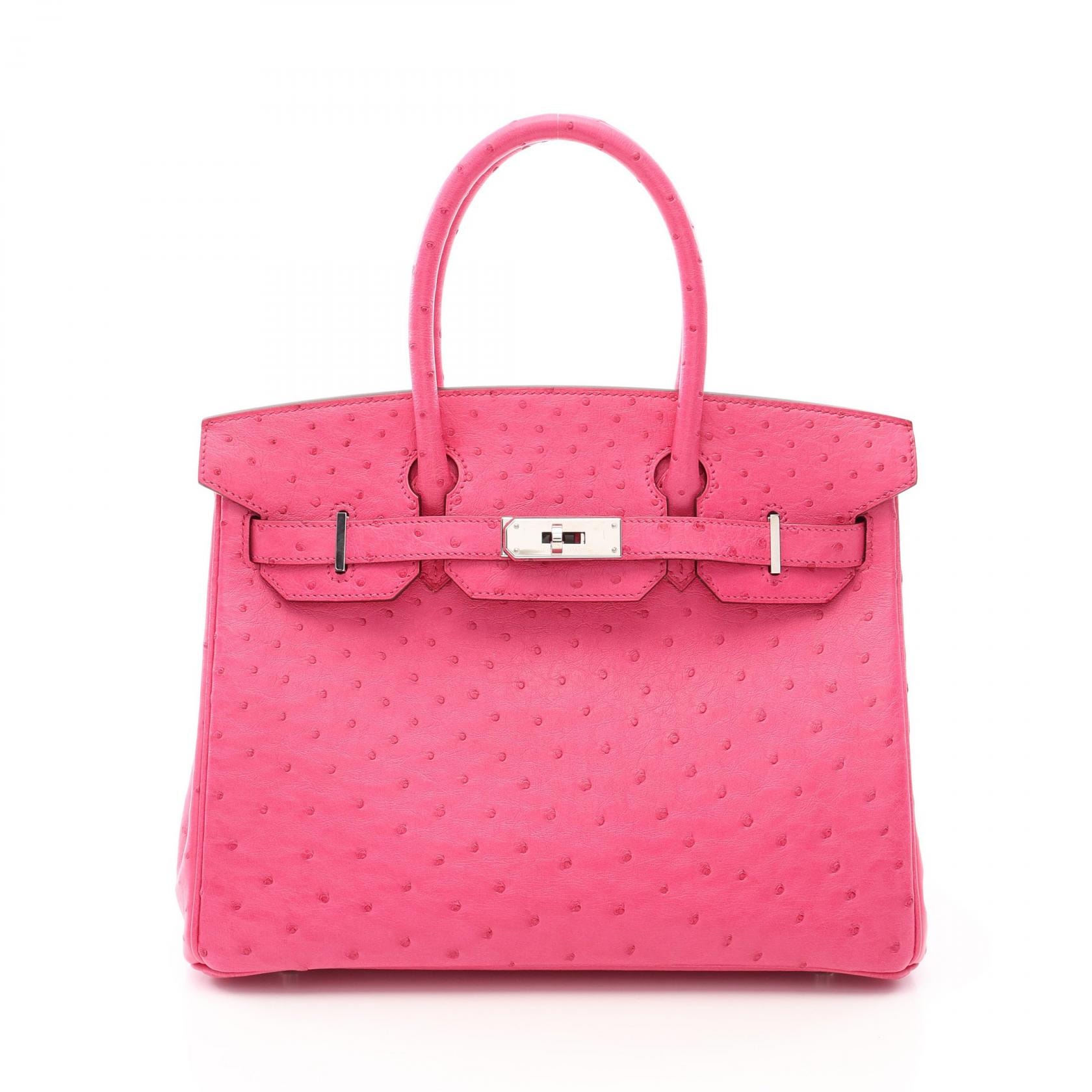 エルメス HERMES バーキン30 フューシャピンク ハンドバッグ バッグ オーストリッチ オーストリッチ ピンク Y刻印(2020年製造) レディース ピンク系 【中古】