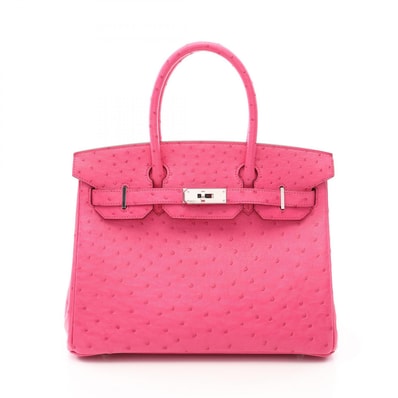 エルメス HERMES バーキン30 フューシャピンク ハンドバッグ バッグ オーストリッチ オーストリッチ ピンク Y刻印(2020年製造) レディース ピンク系 【中古】