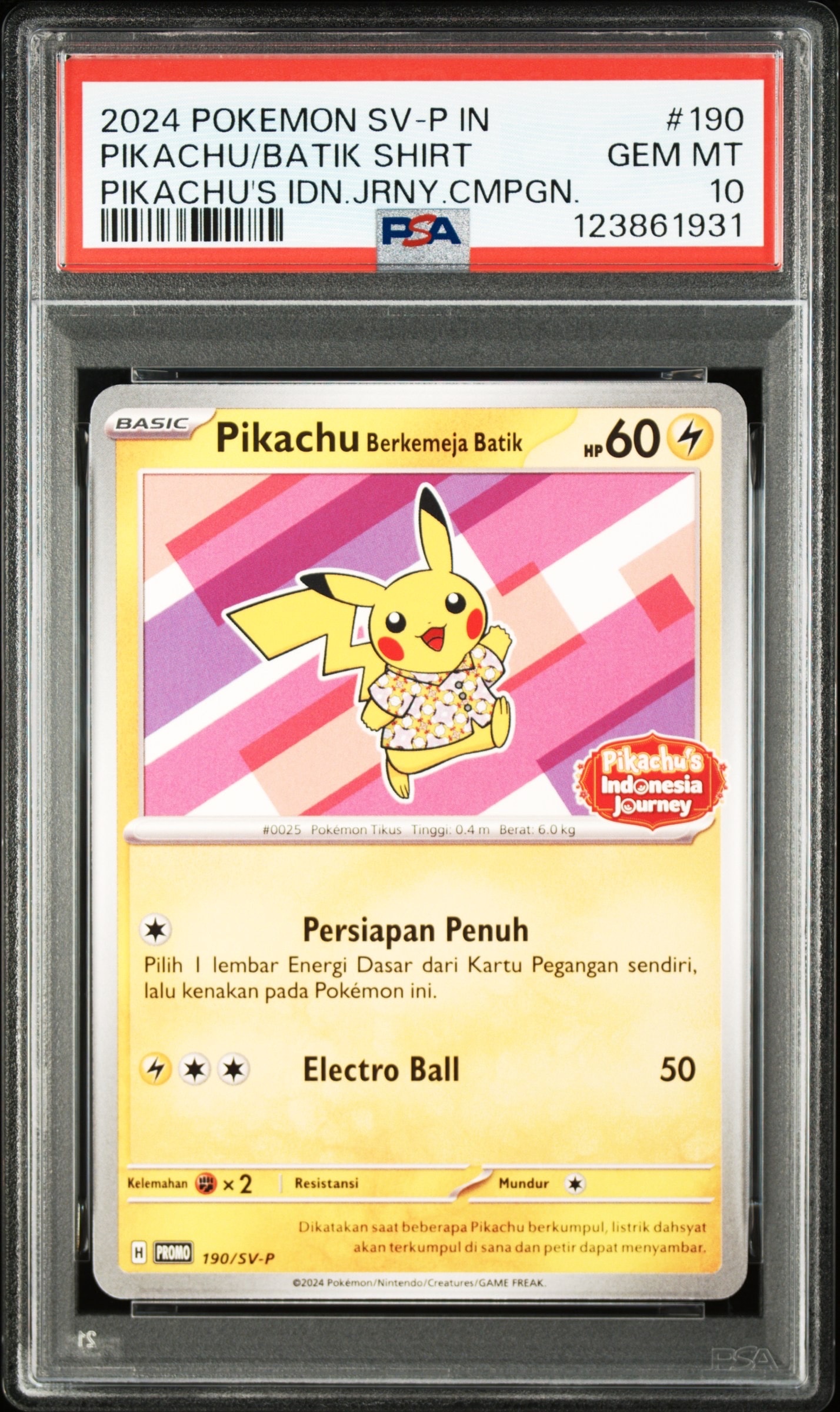 PSA10】バティックシャツを着たピカチュウ (フラワーピカチュウ柄) P