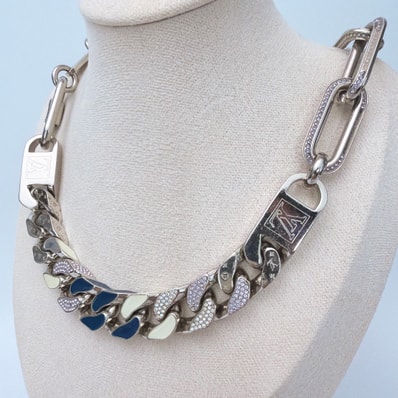 Louis Vuitton Collier Mix Chain Links Necklace "Silver"
