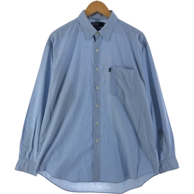 古着 ラルフローレン Ralph Lauren CRANE 長袖 コットンストライプシャツ メンズL相当/eaa532629