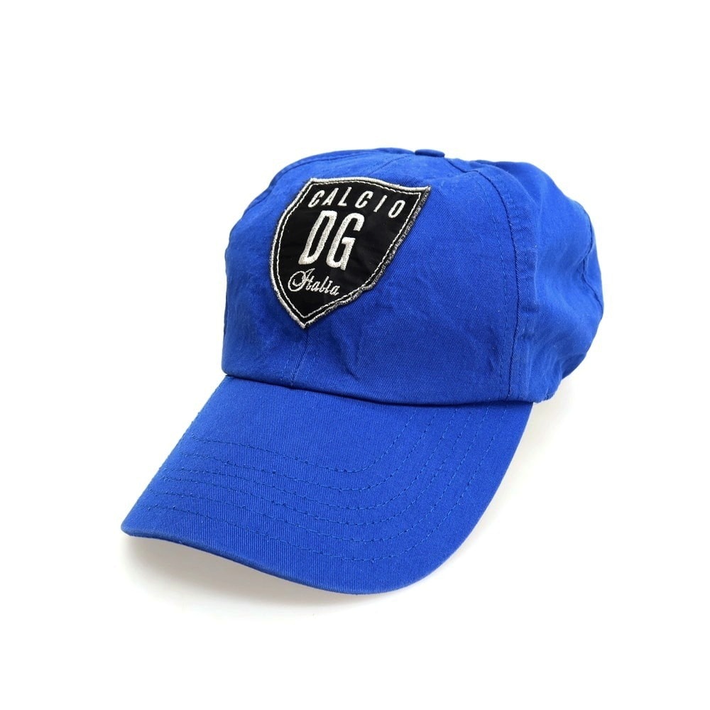 【中古】ドルチェアンドガッバーナ DOLCE&GABBANA CALCIO コットン キャップ 帽子 ブルー【サイズ58】【メンズ】