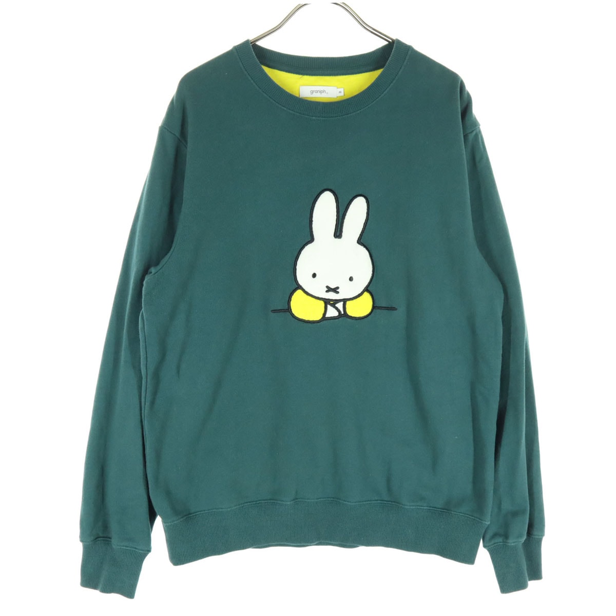 美品 graniph グラニフ ミッフィー キャラプリント 長袖 スウェット M グリーン
