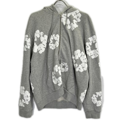 デニムティアーズ グレー コットン Wreath Zip Hoodie M
