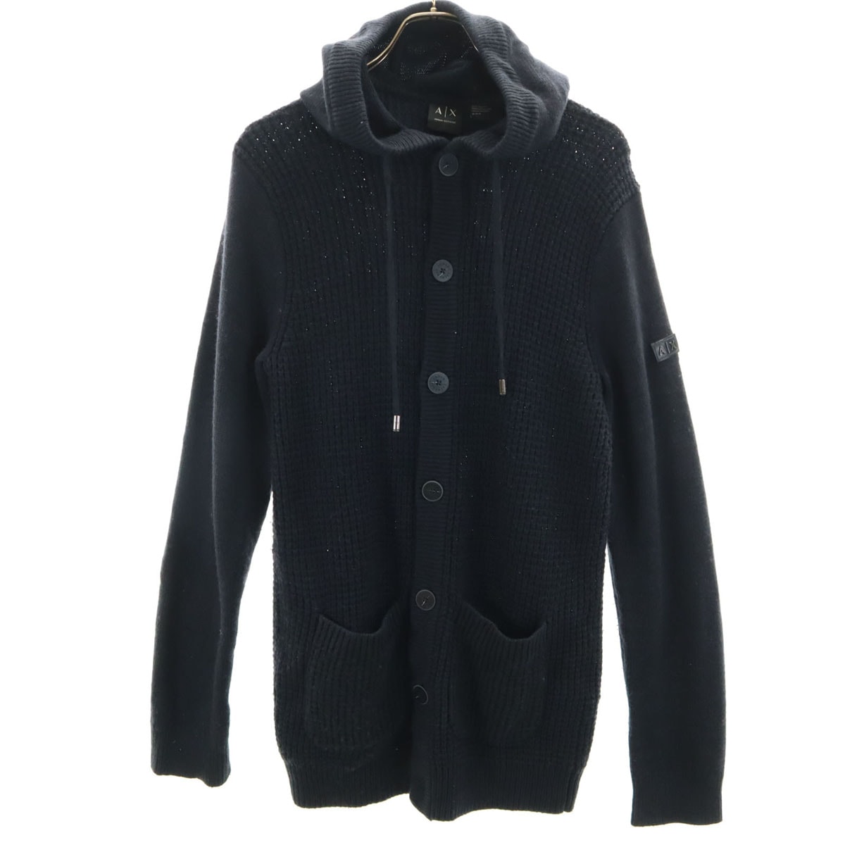 ARMANI EXCHANGE アルマーニエクスチェンジ 長袖 フーデット ニットカーディガン M ネイビー