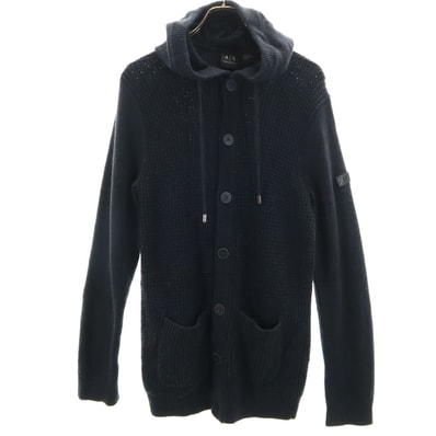 ARMANI EXCHANGE アルマーニエクスチェンジ 長袖 フーデット ニットカーディガン M ネイビー