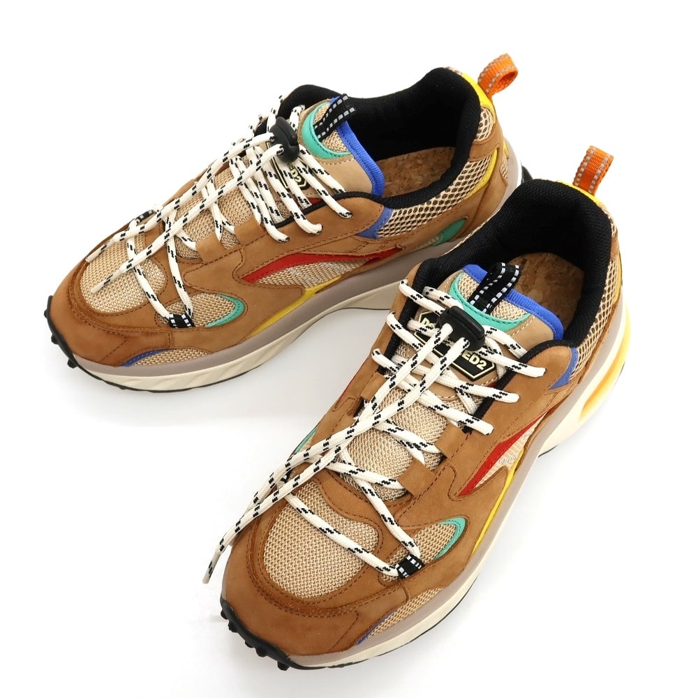 【中古】ディースクエアード DSQUARED2 Bubble スエード スニーカー ブラウンxベージュ【サイズ40】【メンズ】