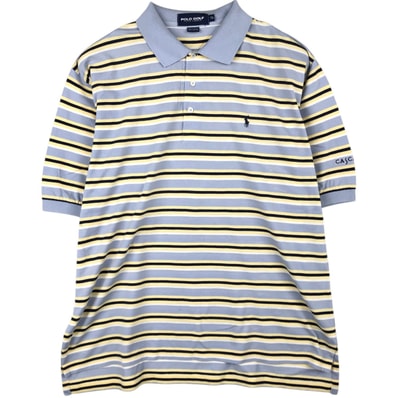 古着 ラルフローレン Ralph Lauren POLO GOLF ポロゴルフ 半袖 ボーダー ポロシャツ メンズXL相当/eaa620832