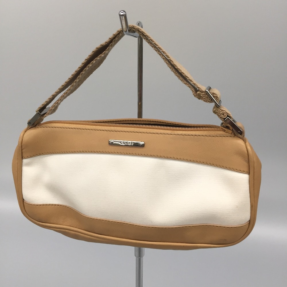 △△GUCCI グッチ ポーチ   002404/ 92820 ベージュ×ホワイト