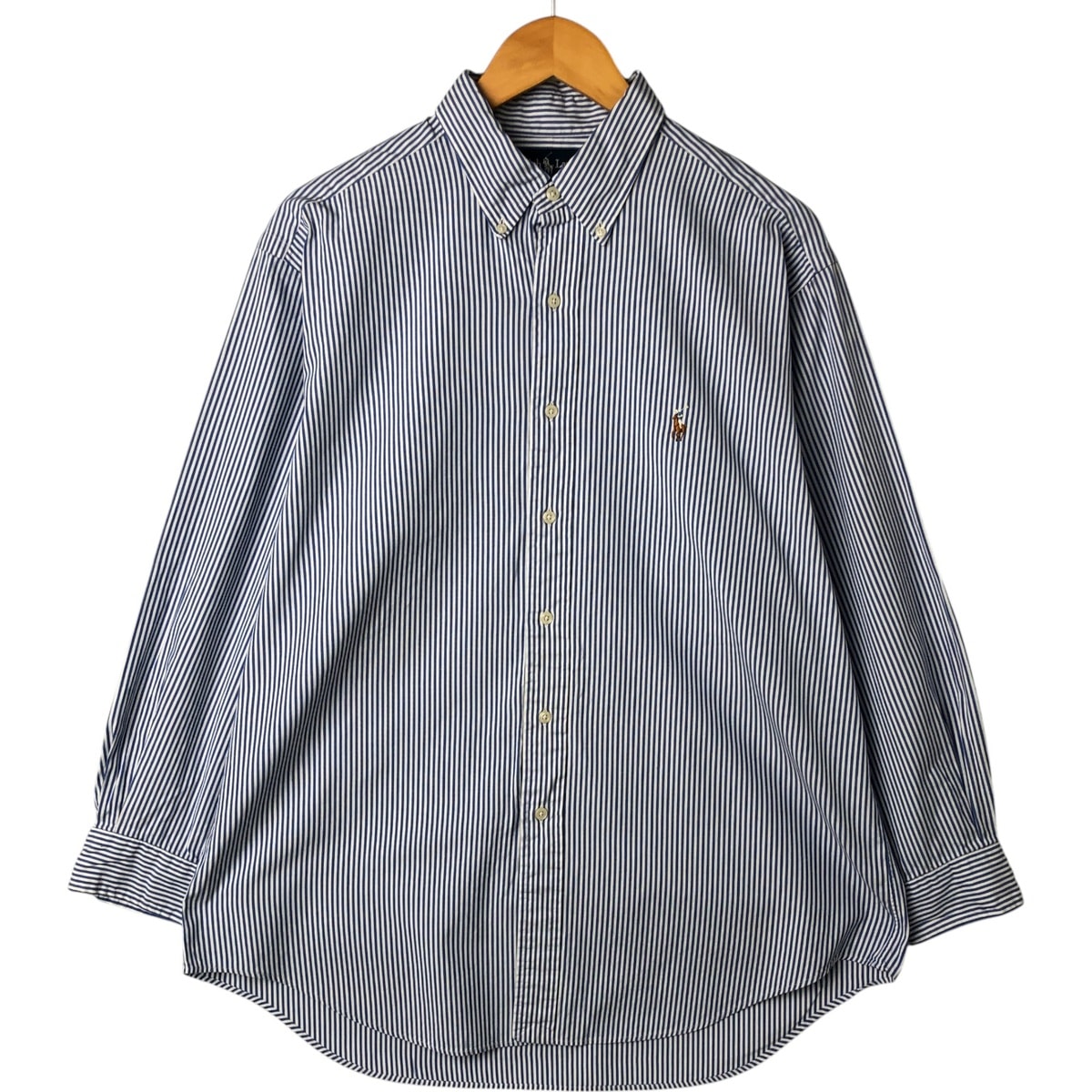 古着 ラルフローレン Ralph Lauren YARMOUTH 長袖 ボタンダウンストライプシャツ メンズL相当/eaa548010