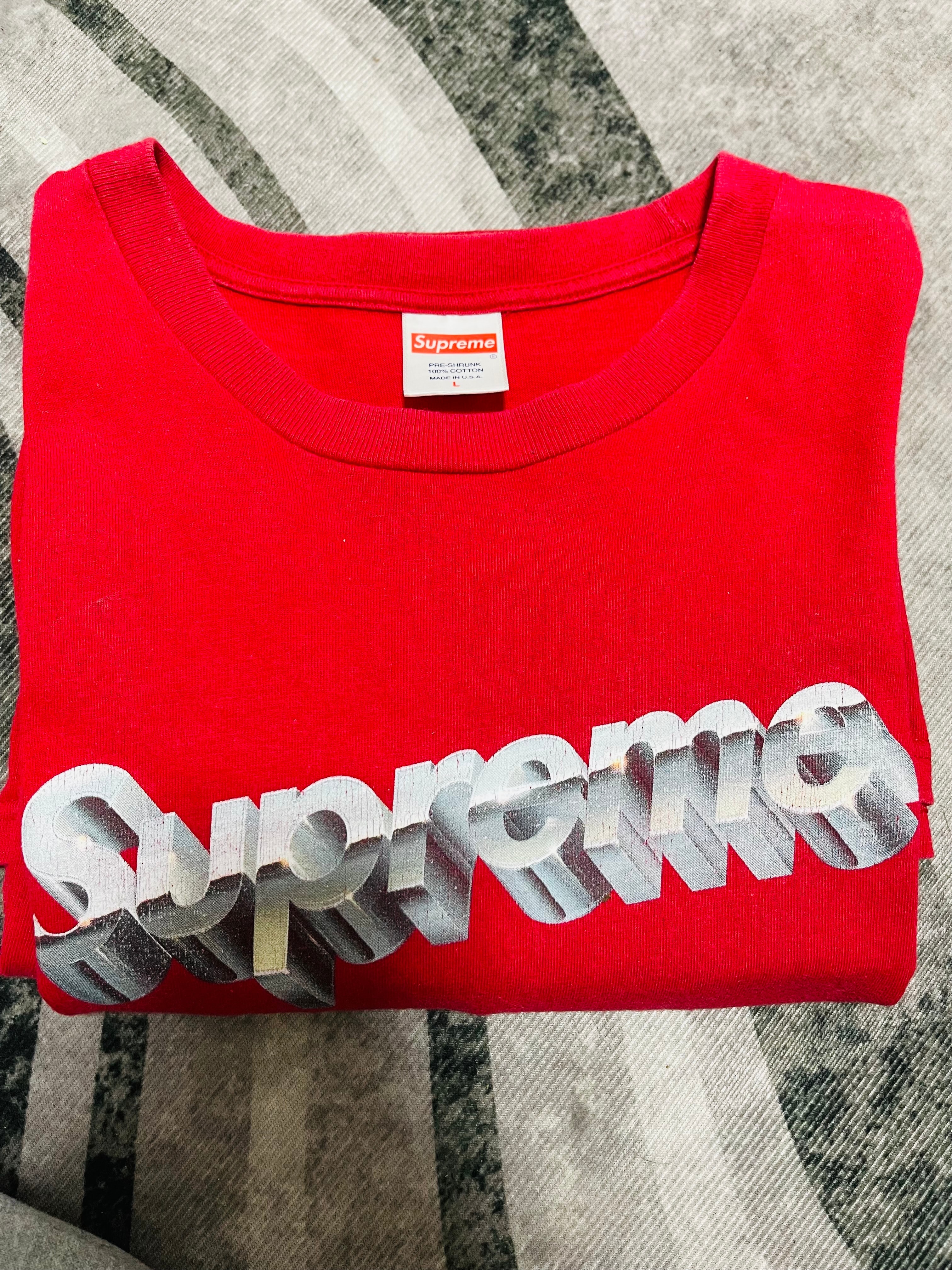 Supreme Chrome Logo Tee "Red"