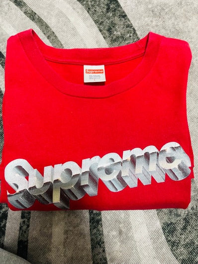 Supreme Chrome Logo Tee "Red"