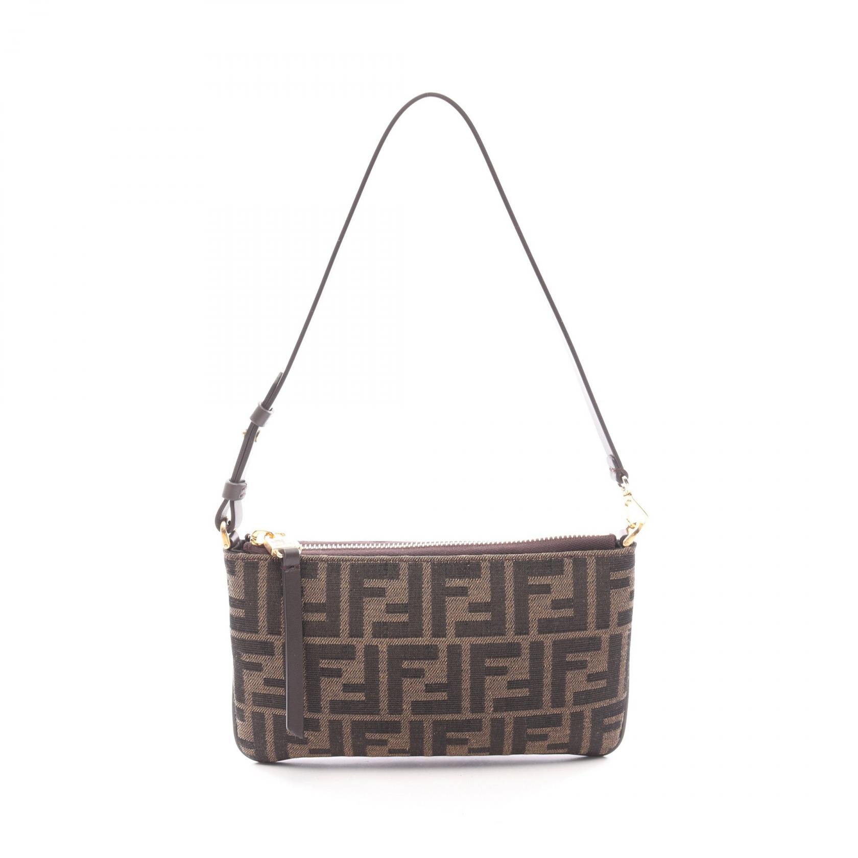 フェンディ FENDI ズッカ ハンドバッグ バッグ キャンバス レザー レディース ブラウン系 8M0536A98PF1GL7 【新品】