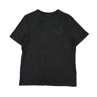 MONCLER モンクレール ロゴ 刺繍 プリント ラバーワッペン 半袖Tシャツ h10918c00026 S コットン ブラック メンズ【中古】