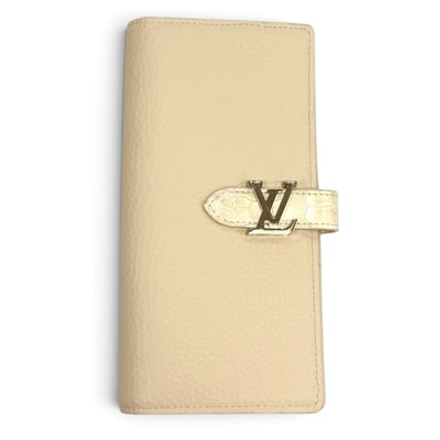 美品 ルイヴィトン 長財布 LV ヴェルティカル ウォレット アイボリー