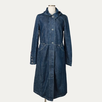 古着 00年代 リーバイス Levi's ENGINEERED JEANS ユーロモデル フード付き 立体裁断 デニムコート レディースS相当/eaa677289