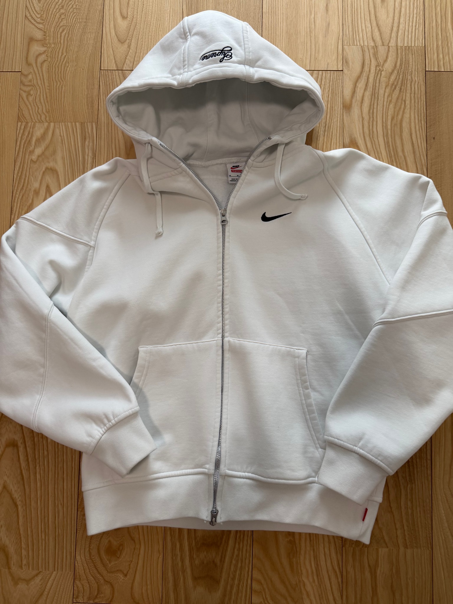 Supreme x Nike Zip Up Hooded Sweatshirt "White"