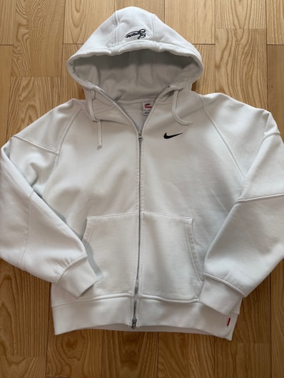 Supreme x Nike Zip Up Hooded Sweatshirt "White"