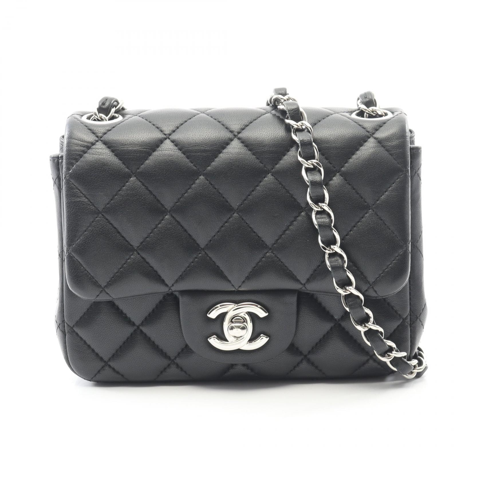 シャネル CHANEL ミニマトラッセ ショルダーバッグ バッグ ラムスキン(羊革) レディース ブラック系 A35200 【中古】