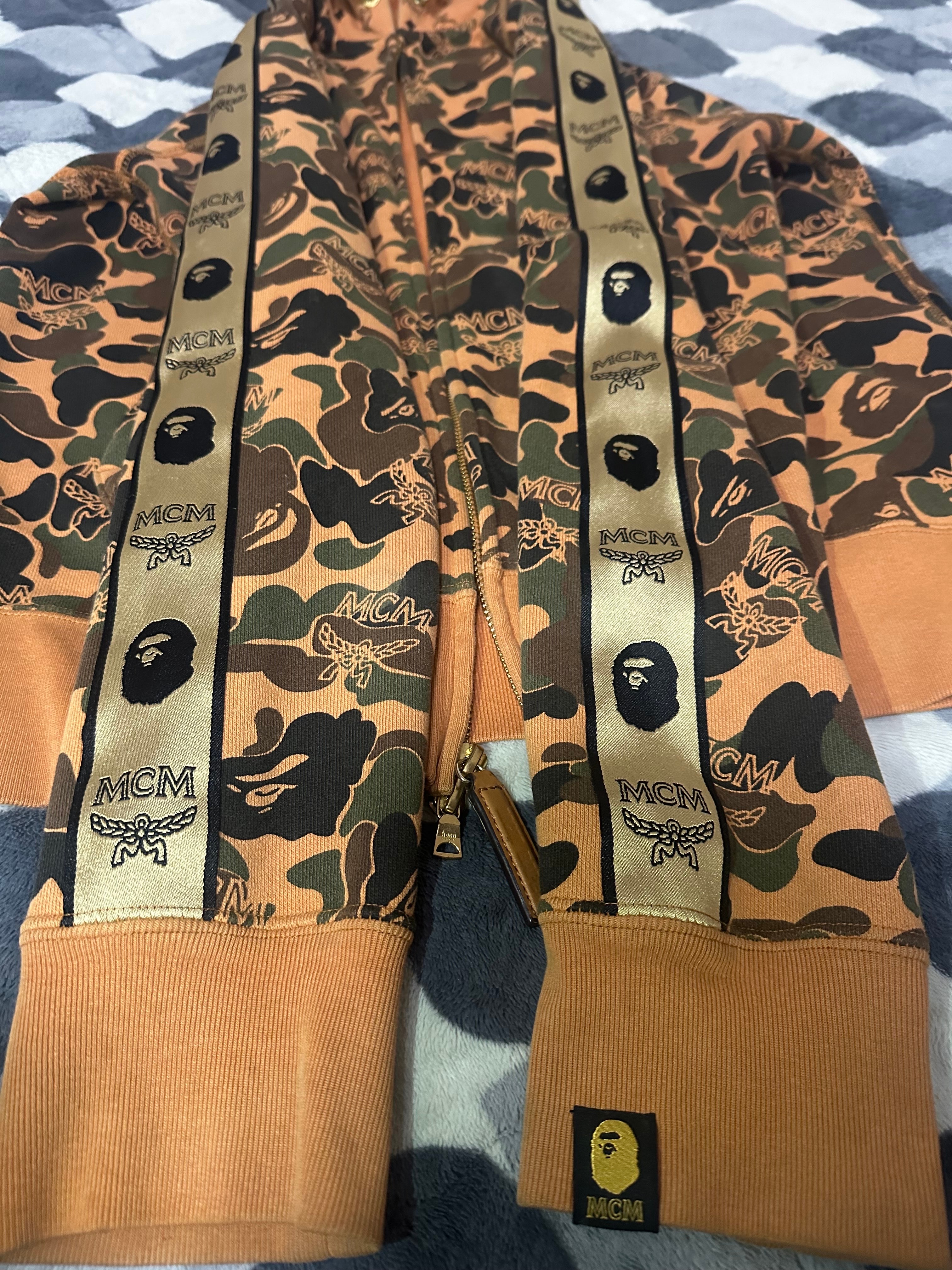 A BATHING APE / MCM Camo Zip Hoodie "Brown"