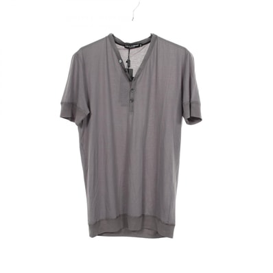 ドルチェアンドガッバーナ DOLCE & GABBANA ヘンリーネック 半袖Tシャツ 衣料品 トップス コットン シルク メンズ グレー系 G8GC9T 【中古】