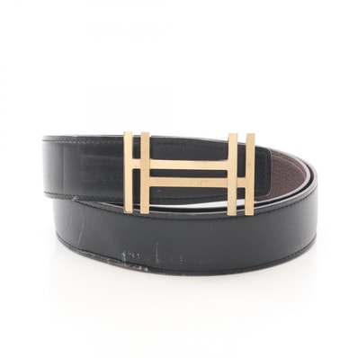 エルメス HERMES H オ カレ リバーシブル ベルト 衣料品 レザー D刻印(2019年製造) メンズ ブラック系 / ブラウン系 【中古】