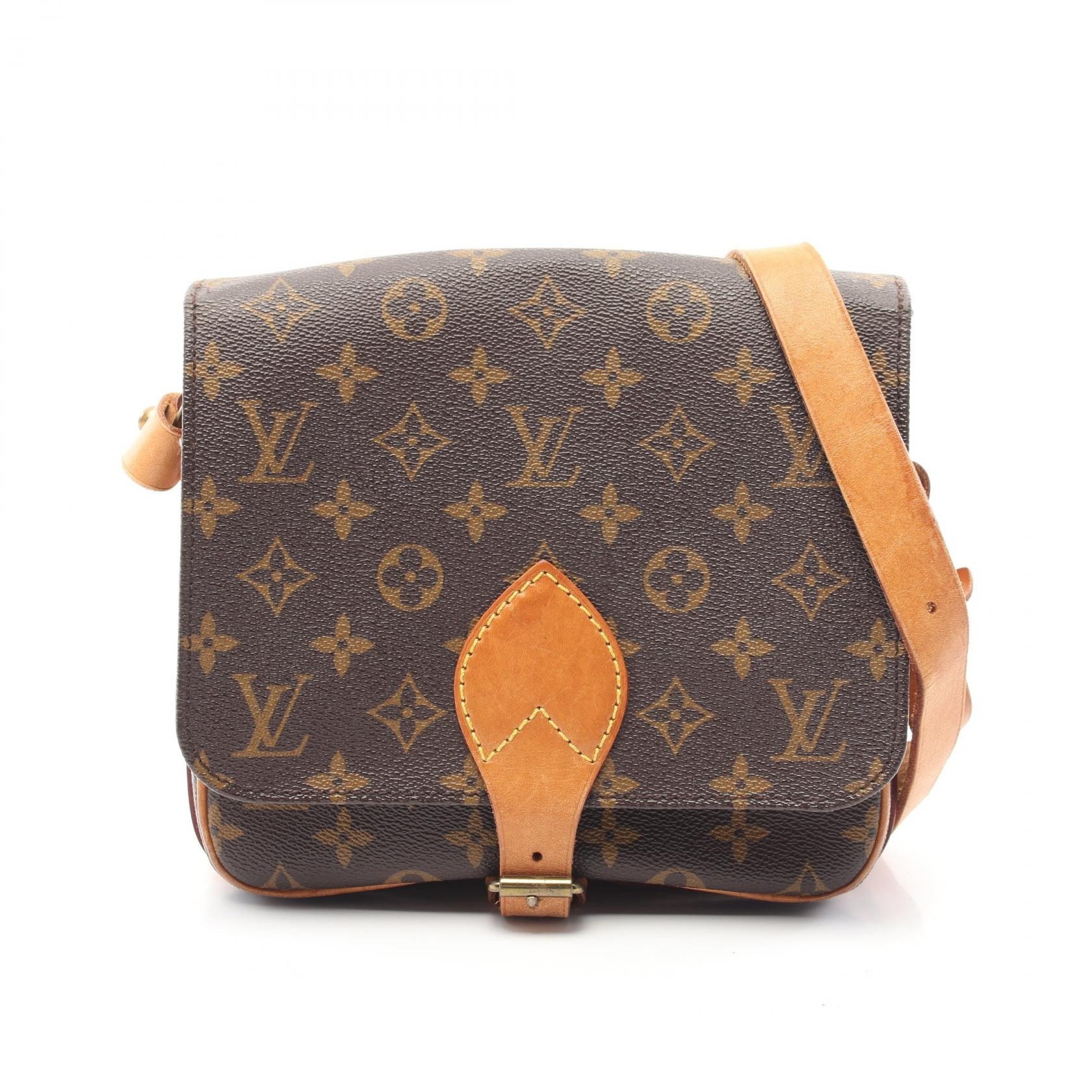 ルイ・ヴィトン LOUIS VUITTON カルトシエールMM ショルダーバッグ バッグ PVCコーティングキャンバス レザー モノグラム レディース ブラウン系 M51253 【中古】