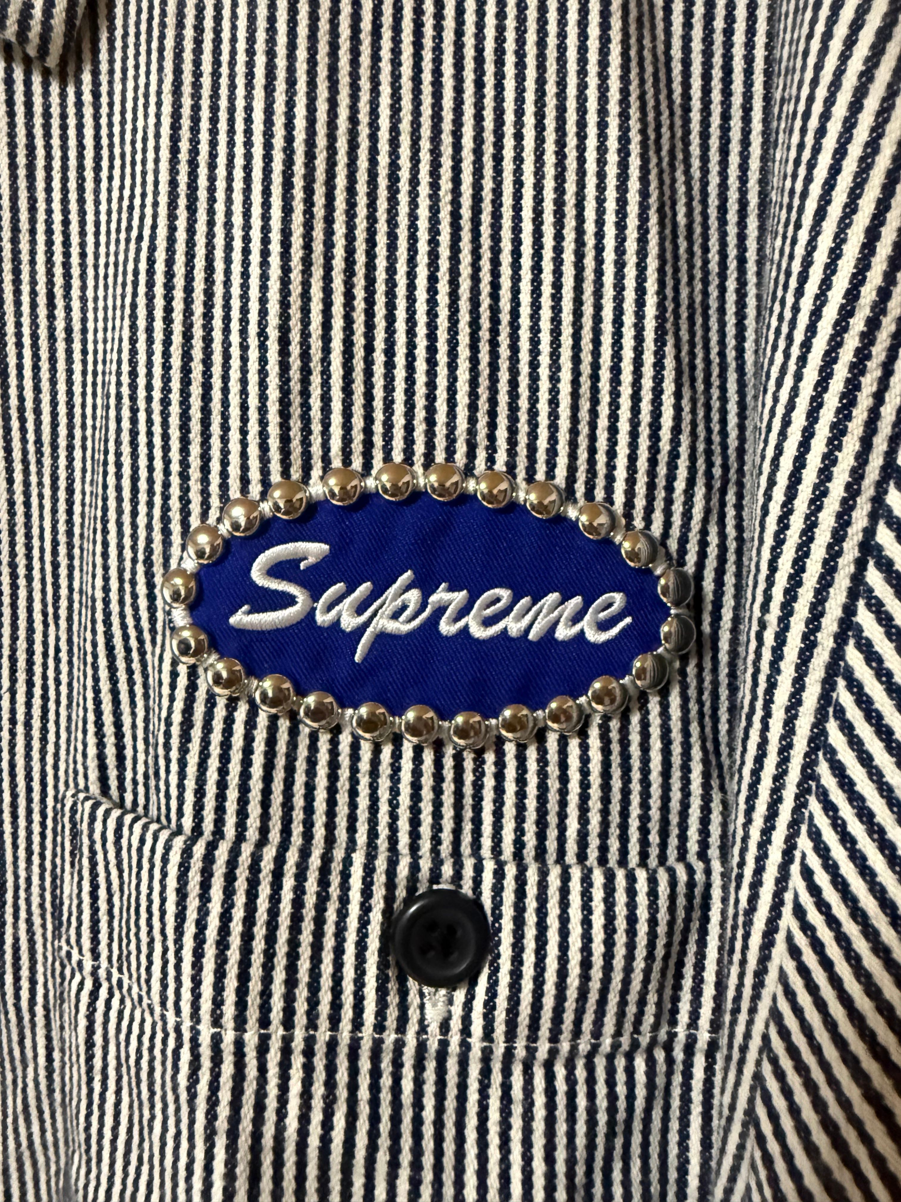 Supreme Studded Patch S/S Work Shirt "Stripe"