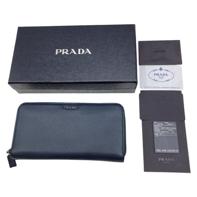 PRADA プラダ ラウンドファスナー 長財布 2ML317 ネイビー