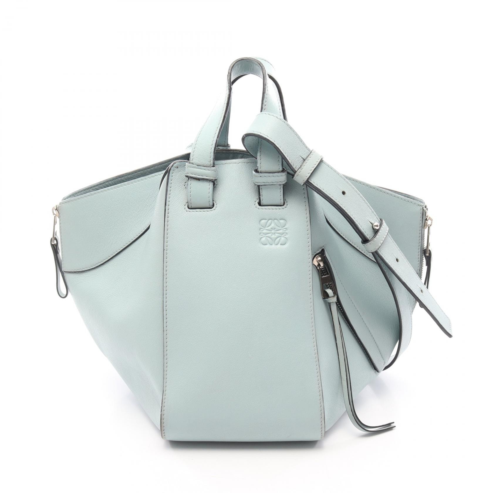ロエベ LOEWE ハンモックバッグ スモール 2WAY ハンドバッグ バッグ レザー レディース ブルー系 【中古】