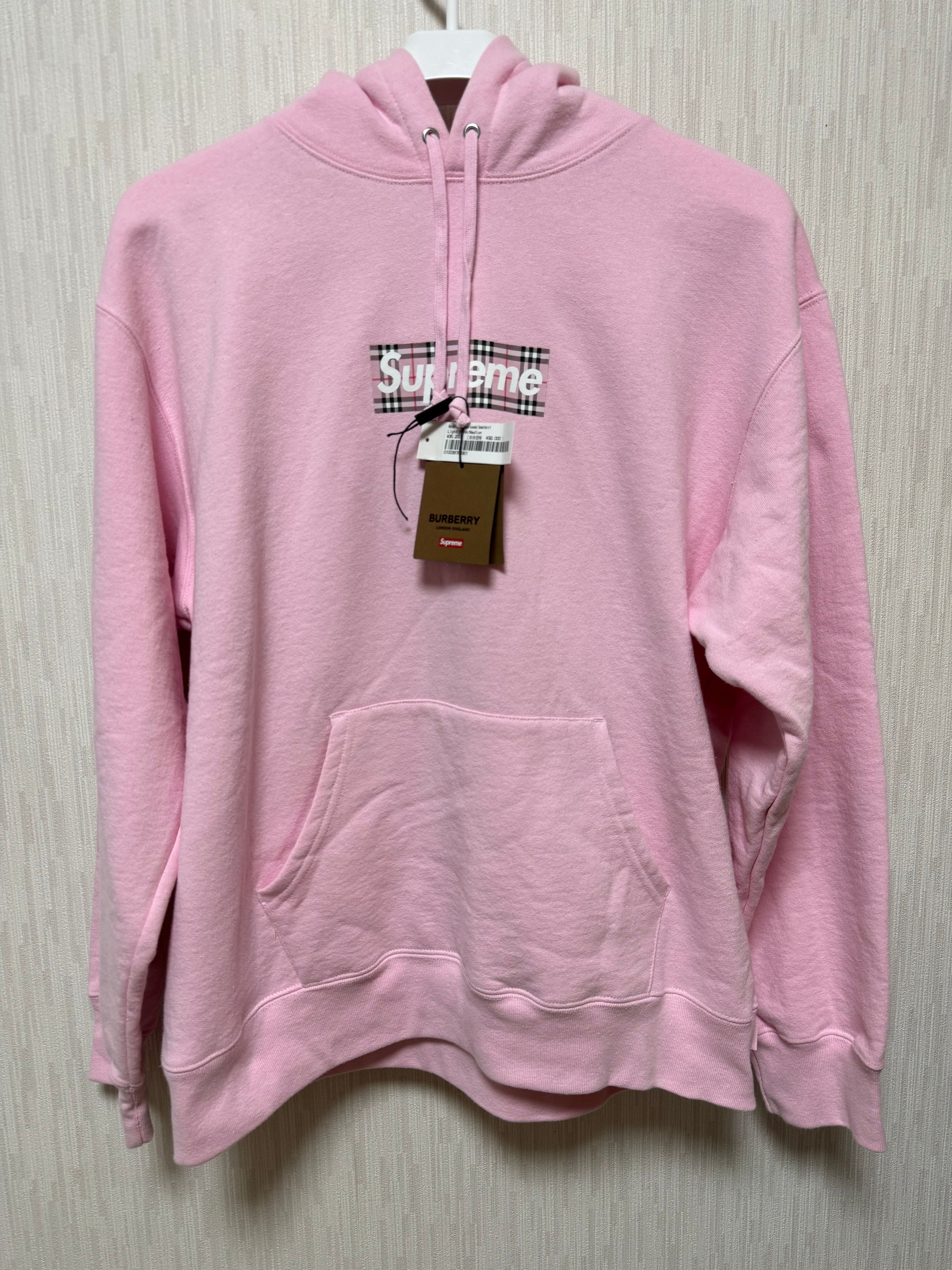 Supreme / Burberry Box Logo Hooded Sweatshirt "Pink"
