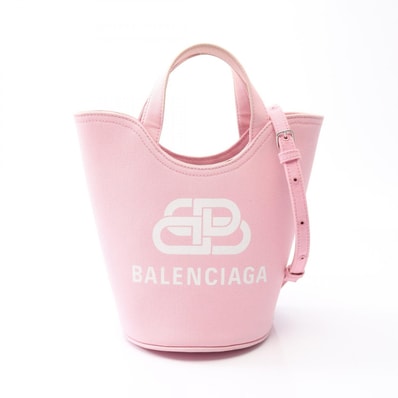 バレンシアガ BALENCIAGA Wave XS 2WAY ハンドバッグ バッグ キャンバス レディース ピンク系 【中古】