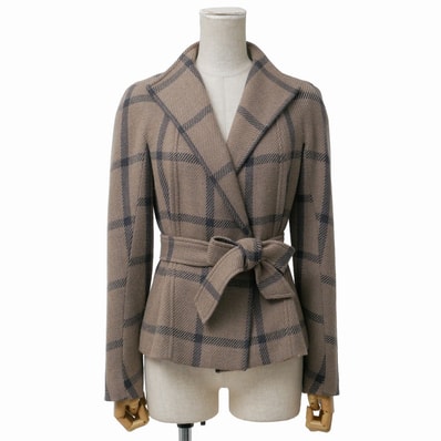 MAX MARA マックスマーラ ジャケット サイズ38 ベルテッドジャケット 白タグ イタリア製 ブランド古着【中古】RA9639