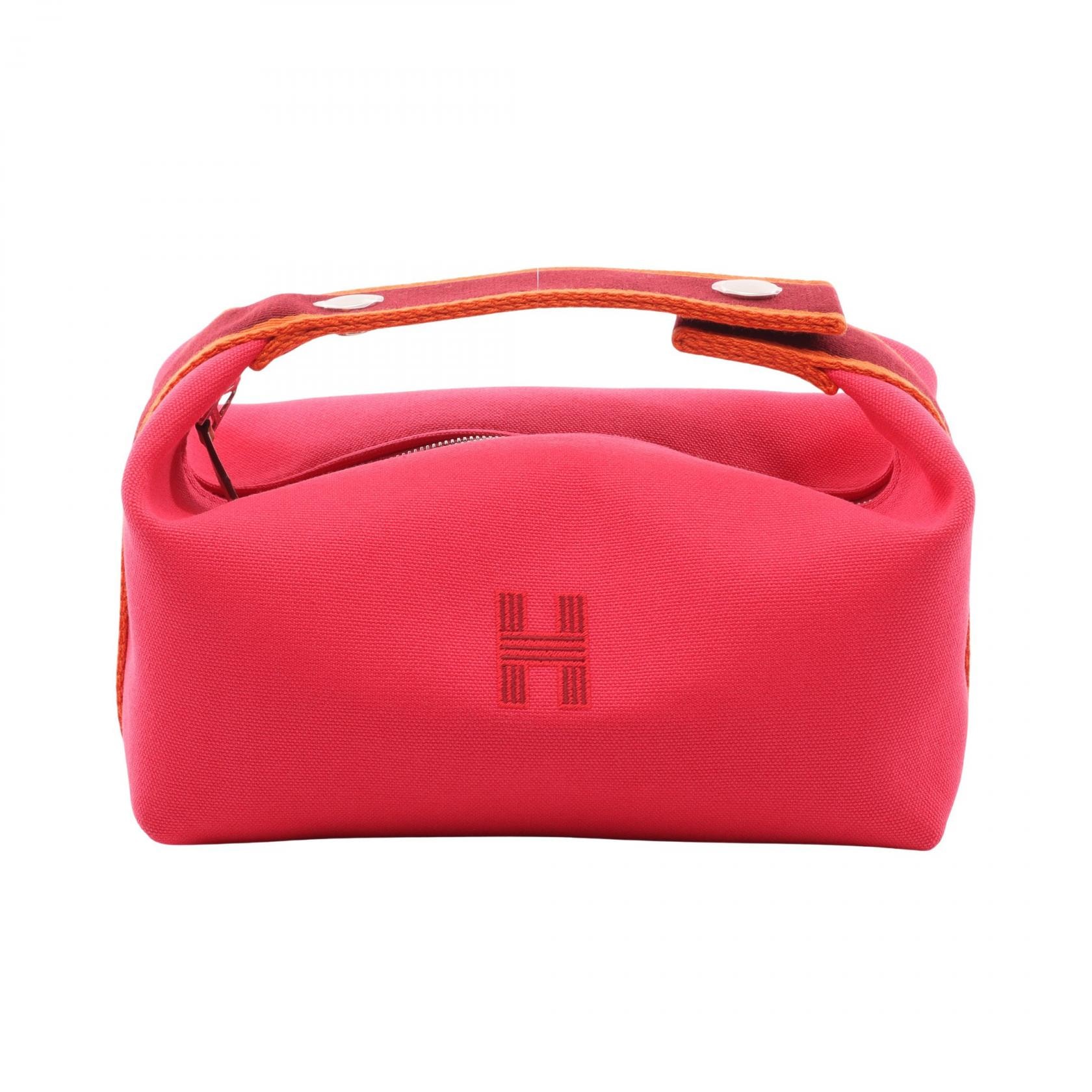 エルメス HERMES ブリッドアブラックPM ハンドバッグ バッグ キャンバス ハイビスカス レディース ピンク系 / ボルドー系 / オレンジ系 H104222M 04 【中古】