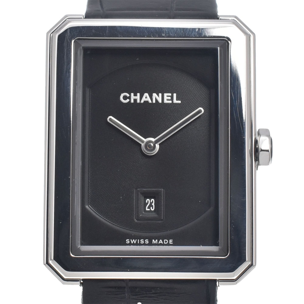 シャネル CHANEL H4884 ボーイフレンド デイト ブラック クォーツ レディース 美品 保証書付き 腕時計 E#147217