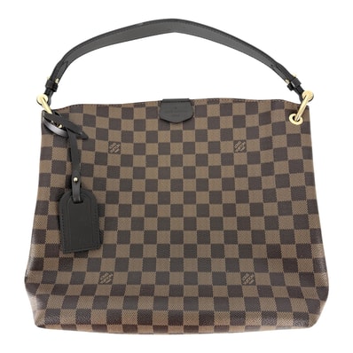 LOUIS VUITTON ルイヴィトン ハンドバッグ ダミエ・エベヌ グレースフル PM ワンショルダー 肩掛け N44044 ダミエキャンバス ブラウン 茶 ゴールド金具 レディース【中古品】