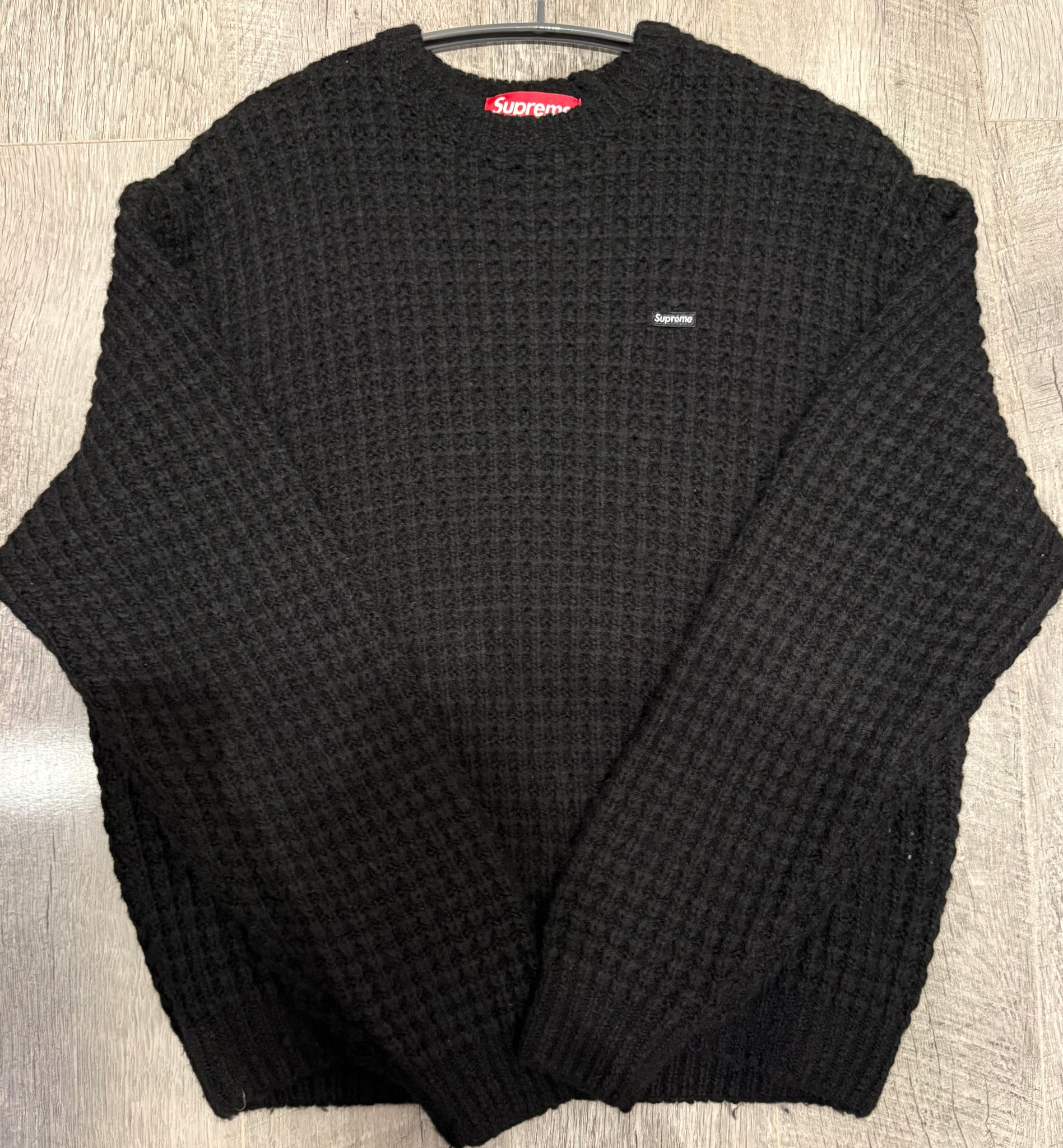 Supreme Waffle Small Box Sweater "Black"