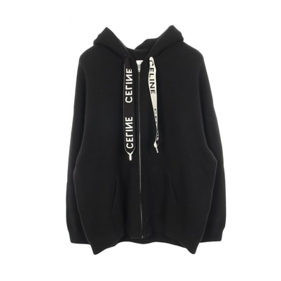 セリーヌ CELINE ロゴ ニット パーカー 衣料品 トップス ウール カシミヤ レディース ブラック系 2A77O402P 【中古】