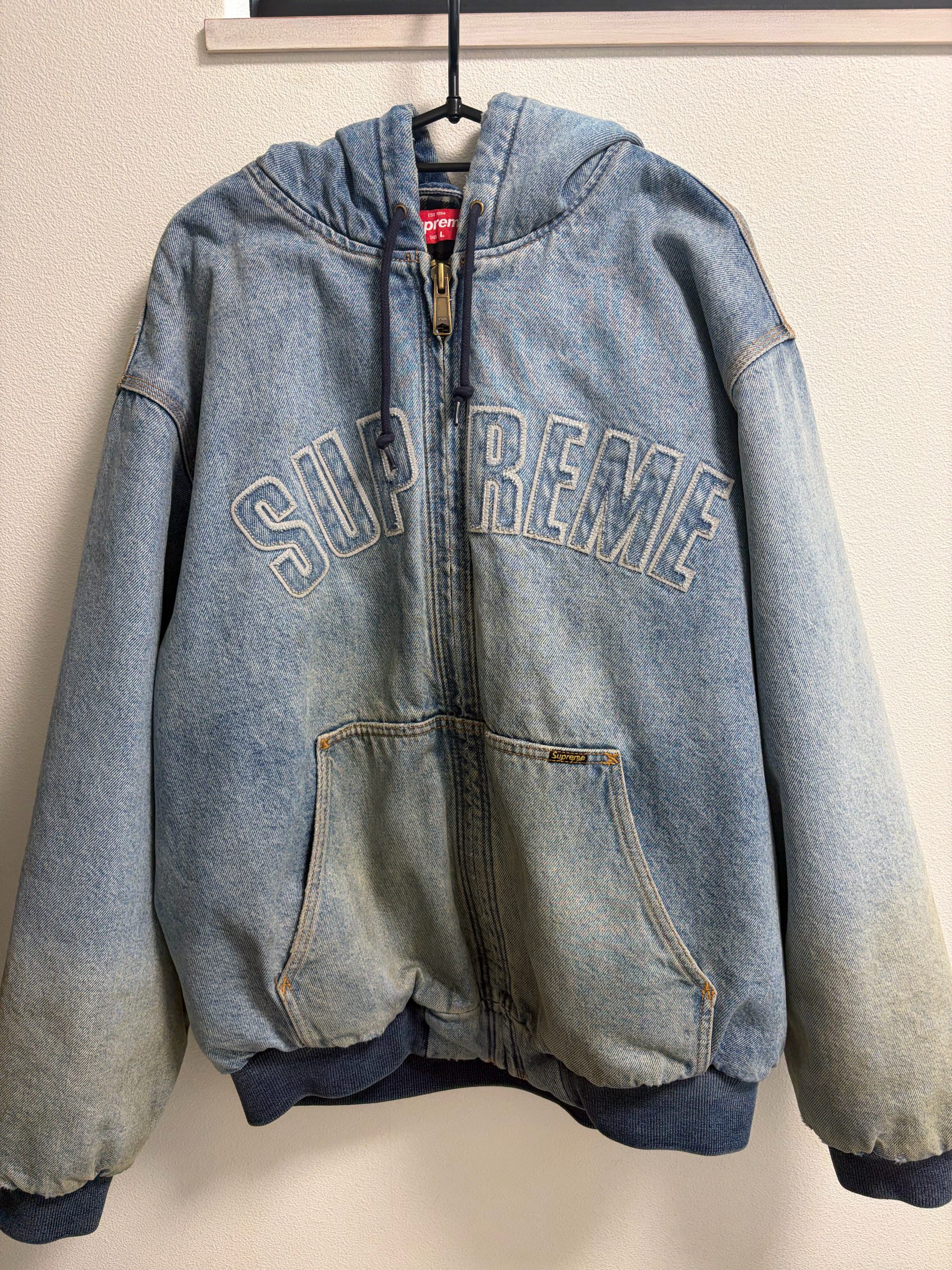 Supreme Reflective Arc Hooded Work Jacket "Denim"