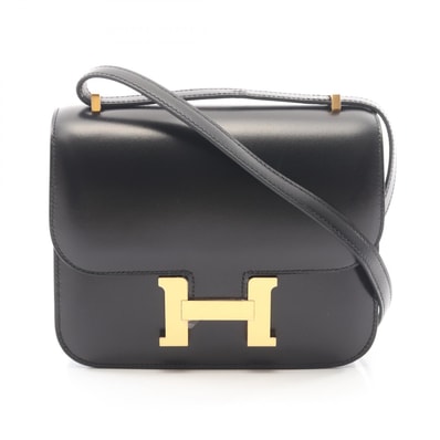 エルメス HERMES コンスタンス3 ミニ ショルダーバッグ バッグ カーフ(牛革) ボックスカーフ W刻印(2024年製造) レディース ブラック系 【中古】