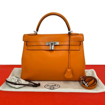 HERMES エルメス ケリー 35 シェーブル ショルダーバッグ オレンジ
629-8